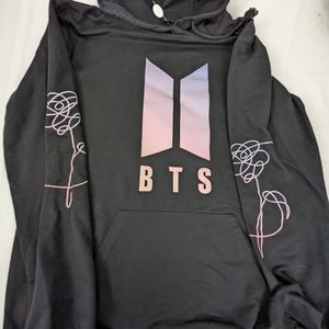 BTS Hoodie Large Black Love Yourself Logo K-Pop Pullover Sweatshirt Medium